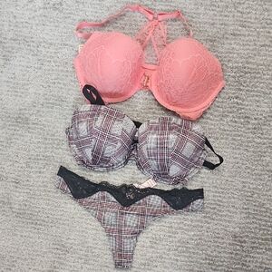 Victoria's Secret Dream Angels Lace and Plaid Women's Intimates Set